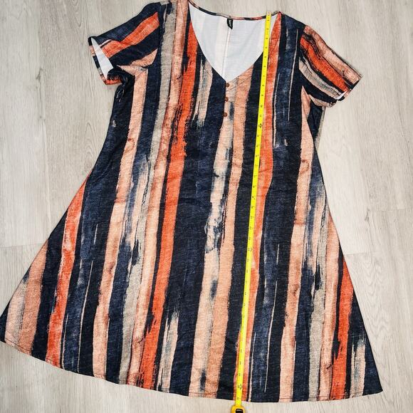 Just Fashion Now Vertical Stripped Dress Size L - Picture 3 of 7